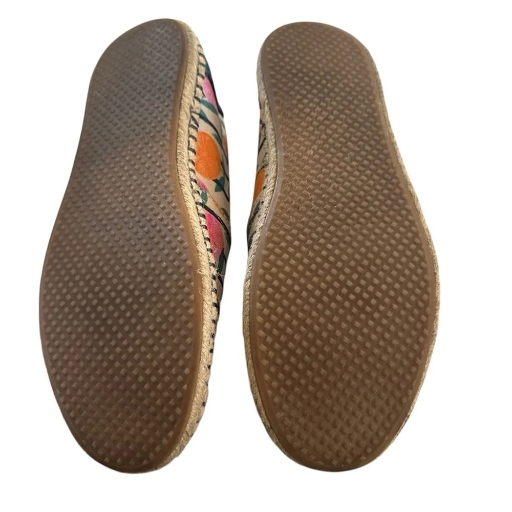 TOMS ALPARGATA NATURAL CITRUS STRIPE ROPE ESPADRILLE SIZE 7.5